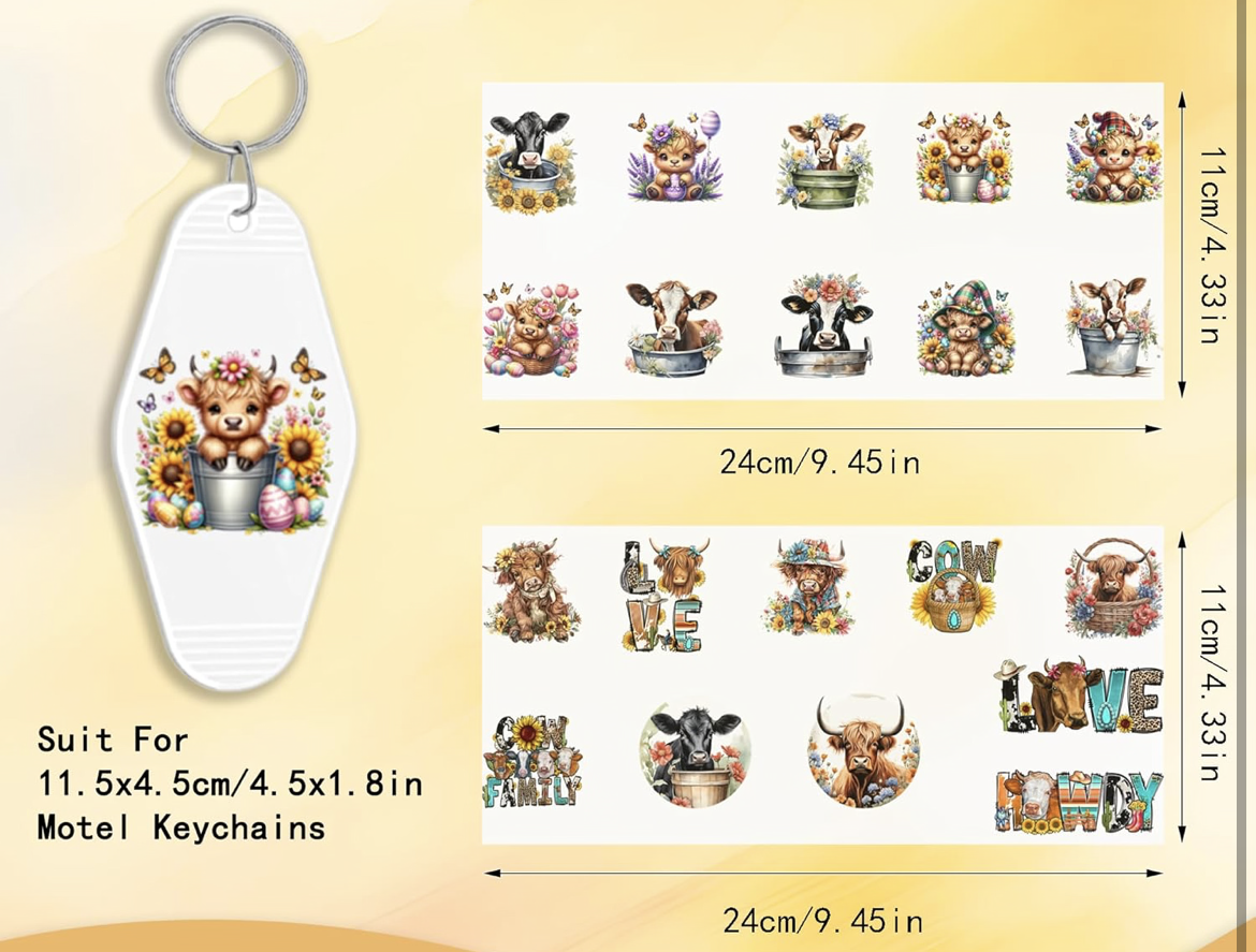Cow Lovers Keychain Designs 🐮🤍