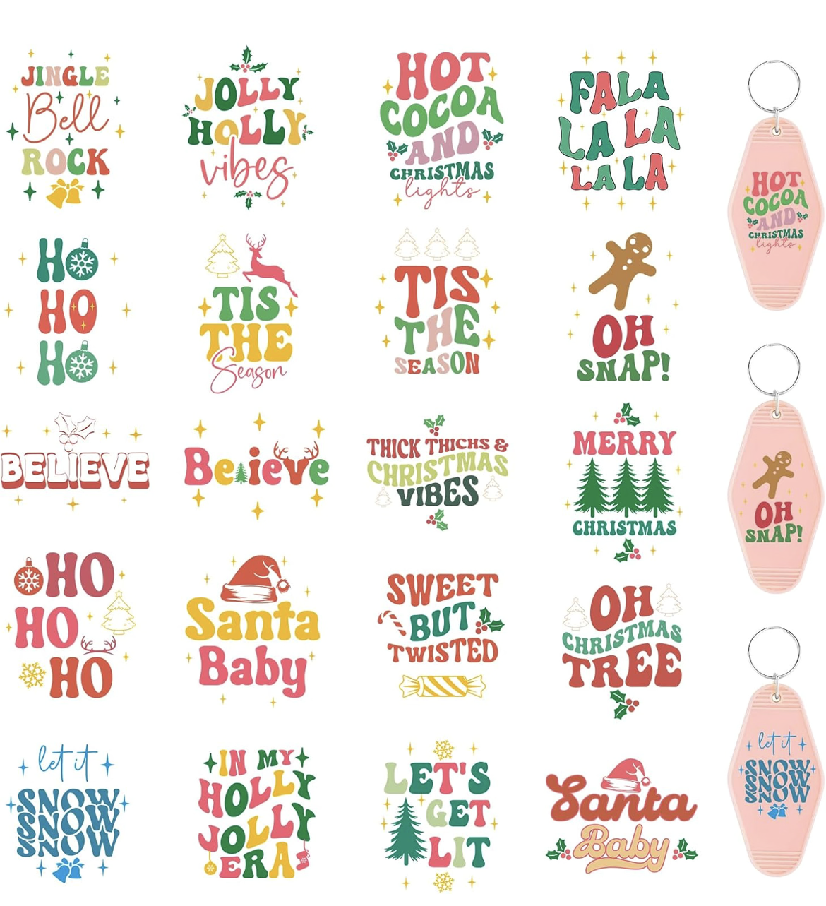 Holly Jolly Christmas keychain designs 🎄❤️