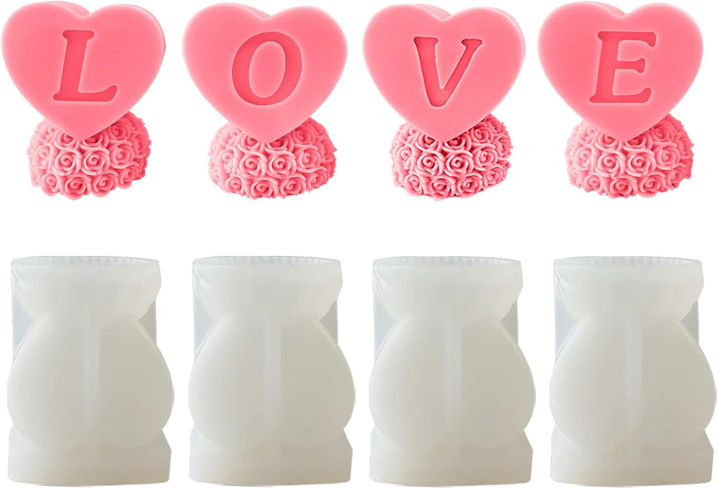 Rose Heart Candle Love Molds