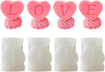 Rose Heart Candle Love Molds