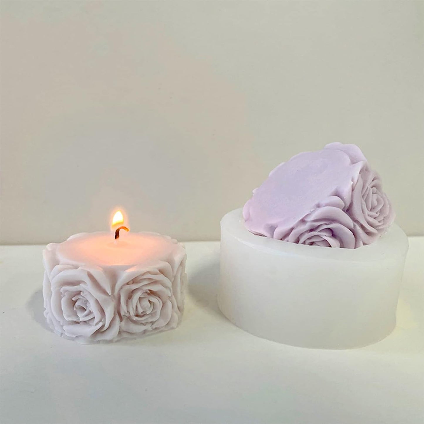 Rose Flower Column Candle