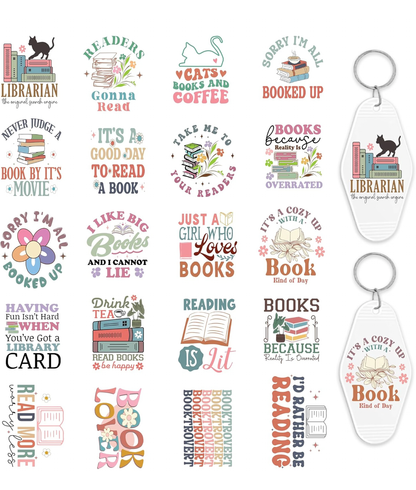 Booktrovert keychain designs 📖✨🤍