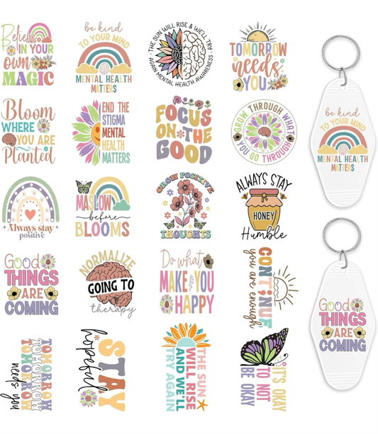 Positive Vibes Keychain Designs 🧘🏽‍♀️✨💗