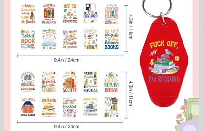 Book Lover Society keychain designs 📚❤️