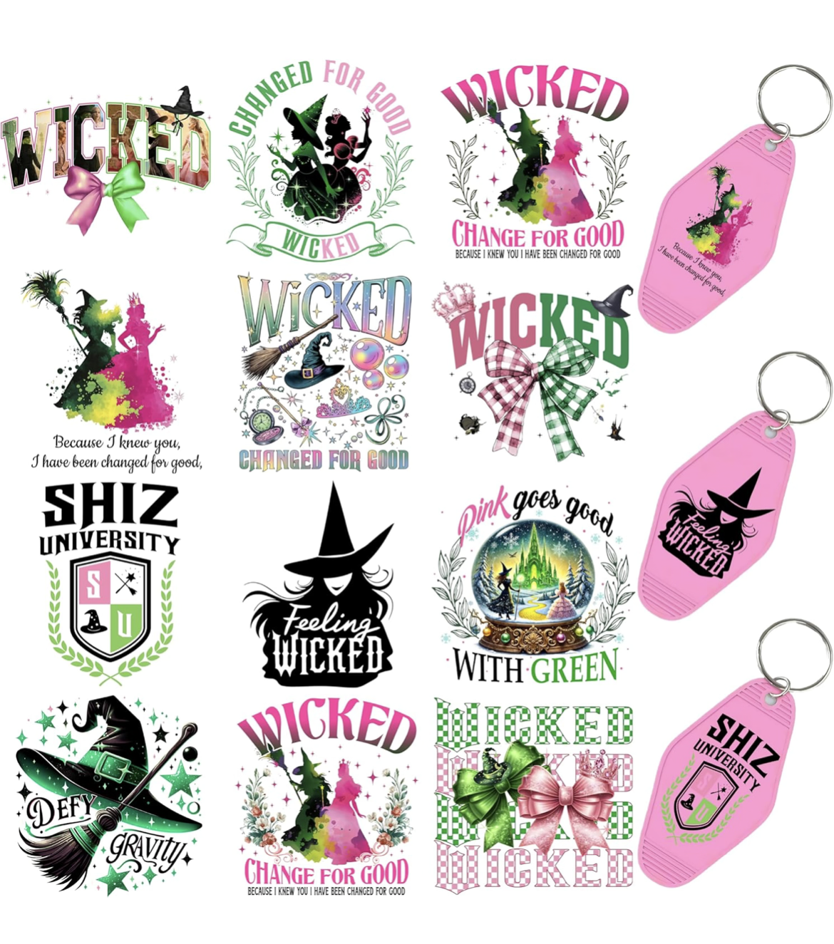 “Wicked” Keychain Designs 🧙🏼‍♀️👑