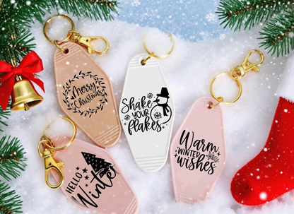❄️Black Ice Christmas Quote Keychains 🖤