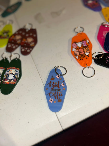 Morning Check-In: Coffee First Keychain ☕️