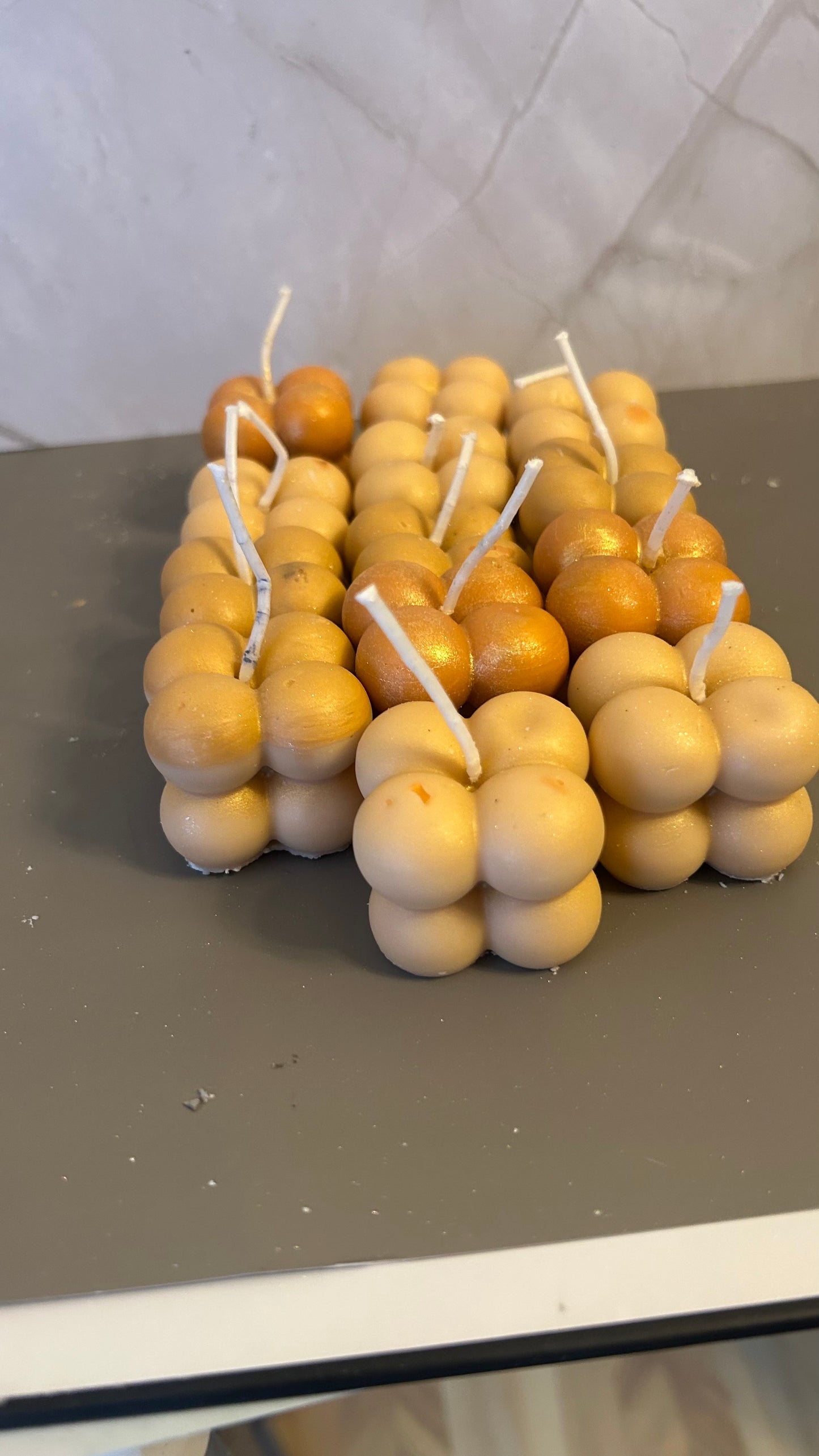12; 3D Bubble Cube Candles