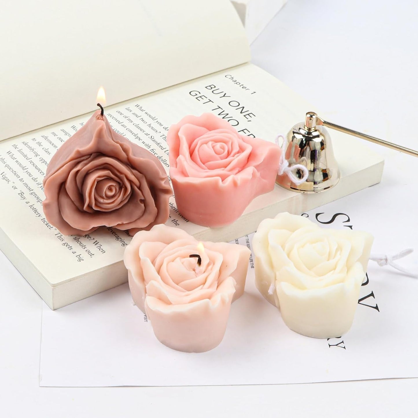 Rose Flower Heart Candle Mold