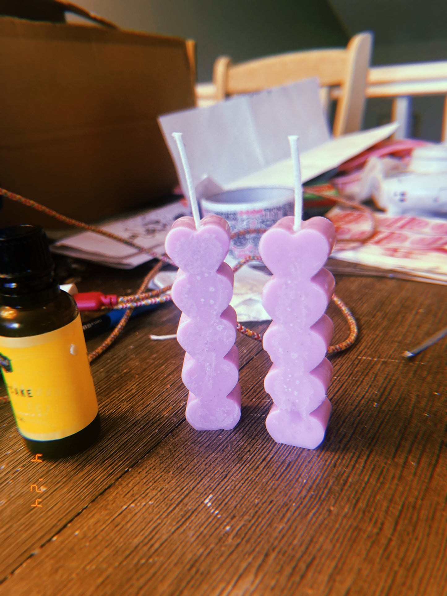 6 piece heart candle pillar set ❤️