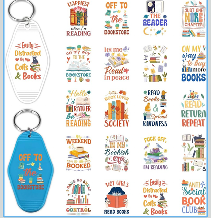 Book Lover Society keychain designs 📚❤️