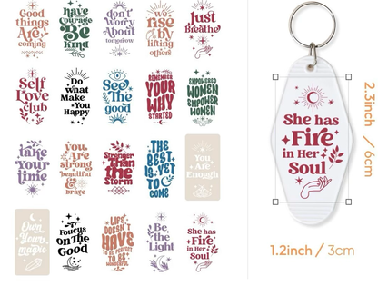“Inspirational & Self-Love Keychain” designs 💕