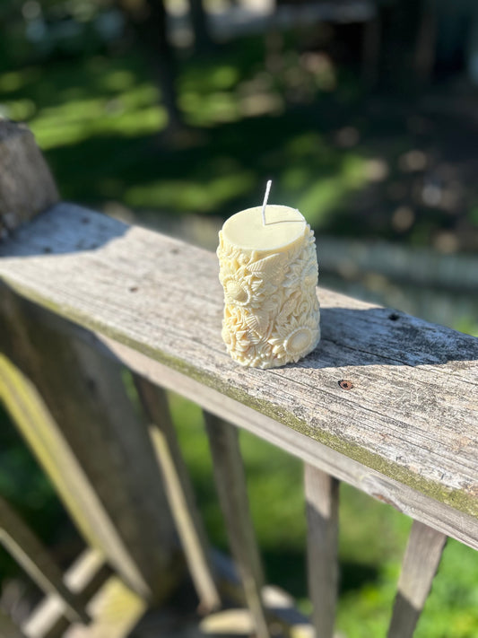 Sunflower pillar candle 🌻🕯️