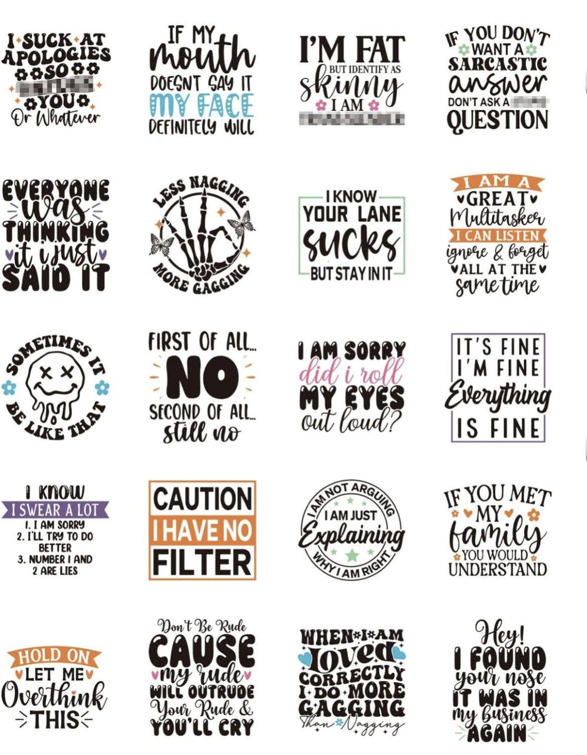 “No Filter” keychain designs 🚫😜
