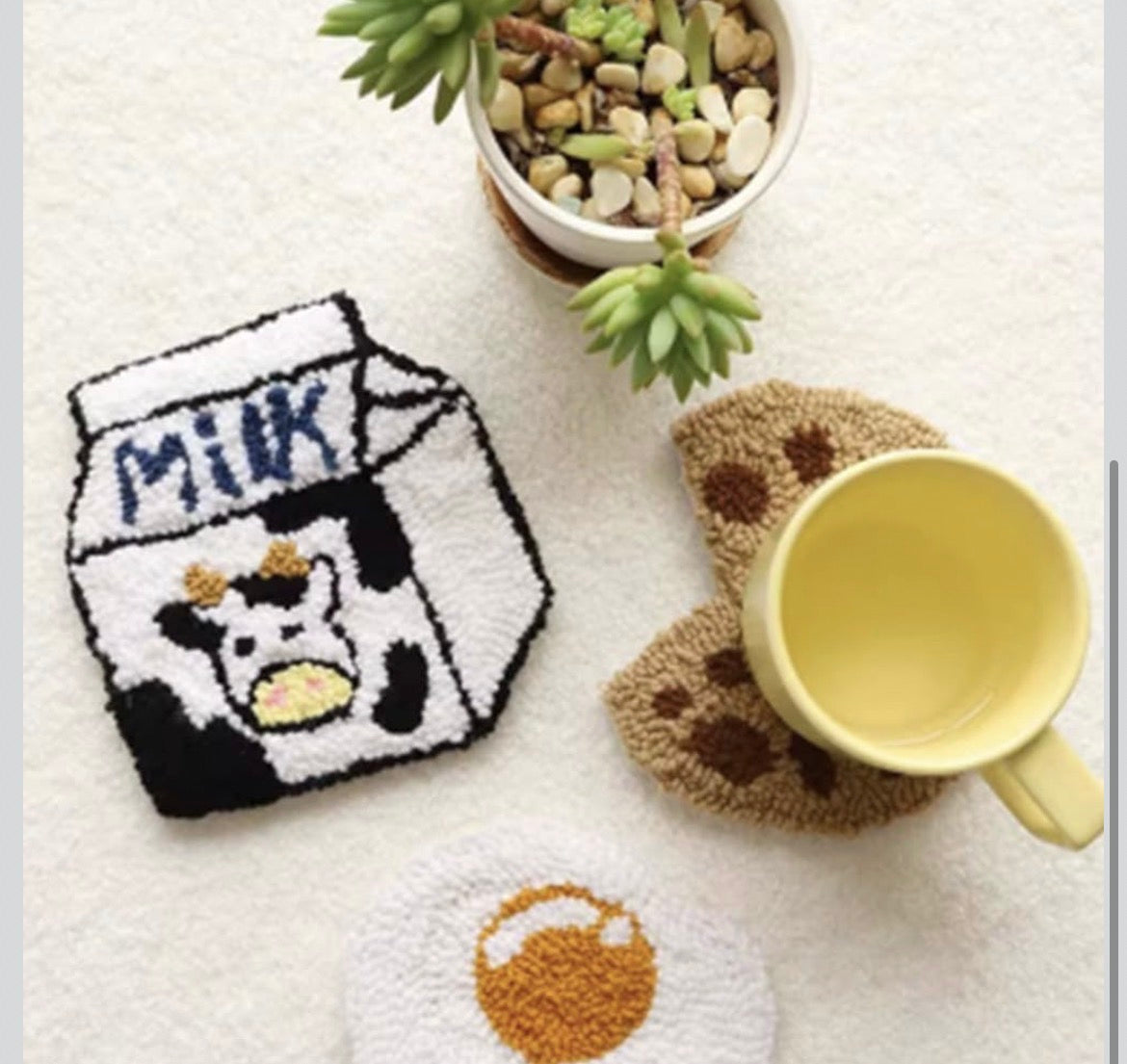 Brunch & Stitch: Breakfast Punch Needle Coasters 🥑☕🍪