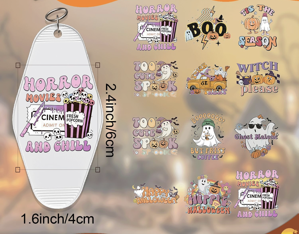 “Boo” Halloween keychain designs 👻