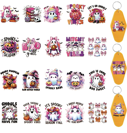 Pretty Pink Halloween Keychain Designs 🎀🖤👻