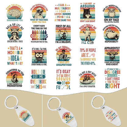Sarcasm Keychain Designs 🙄🤪
