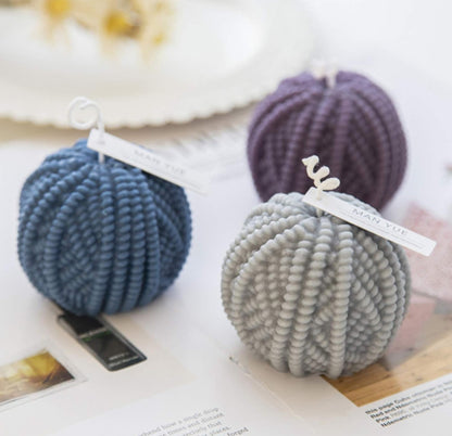 Knit Wool Sphere Candle 🧶🕯️