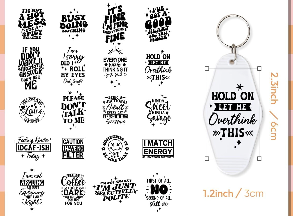 Sarcasm Keychain Designs (pt. 2) ✨🖤