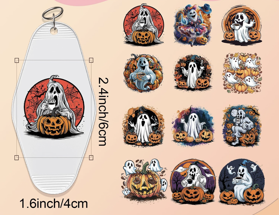 Ghost with Pumpkins Keychain designs 👻🎃