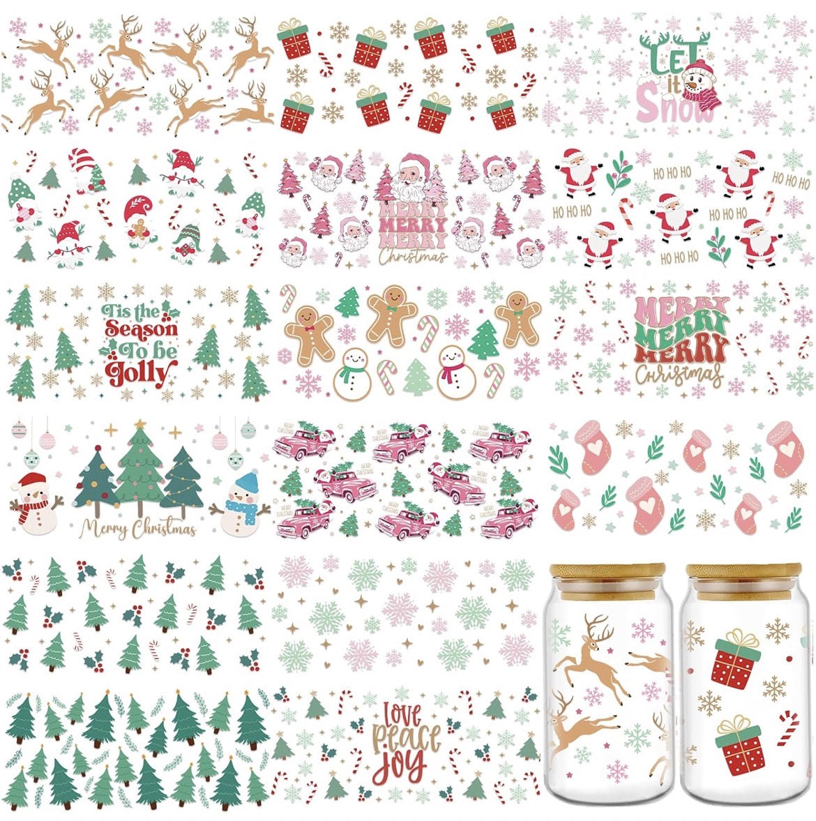 💖 Pinkmas Magic: 16oz Christmas Tumbler Wrap Wonderland 🎅🏼🎄