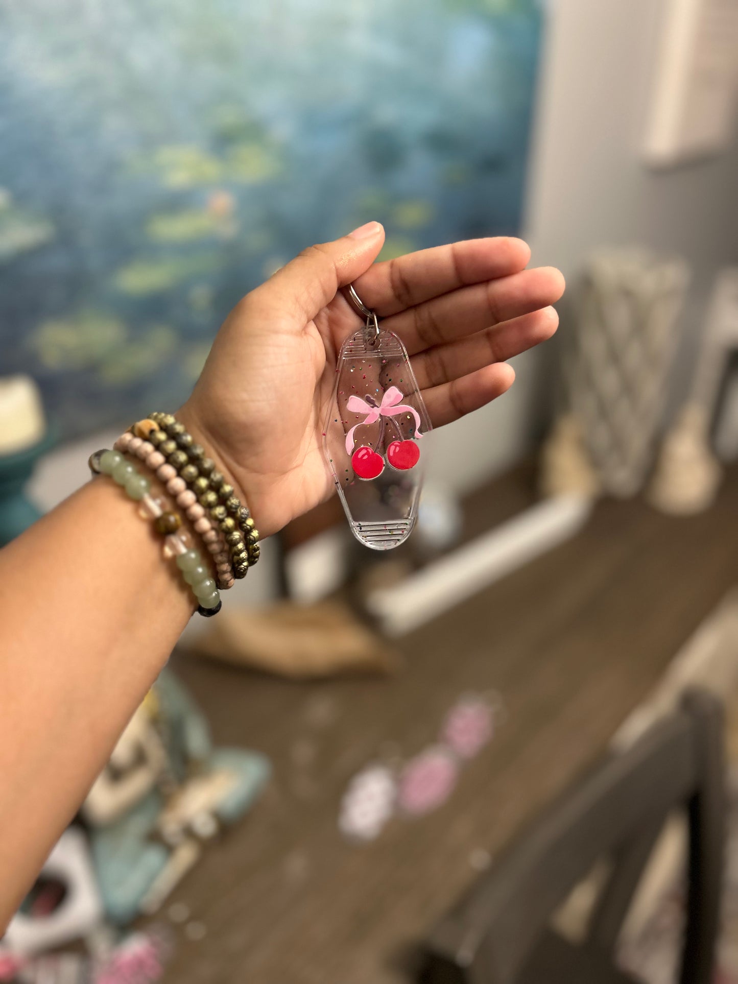 Cherry Sweethearts Keychain 🎀🍒