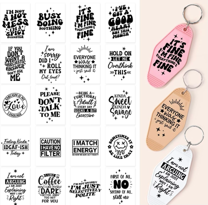 “Sarcastic Black Humorous Keychain” designs 🖤🗝️