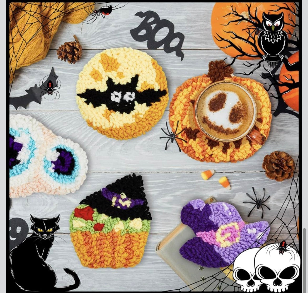 Spooky Season coaster designs 👻🎃