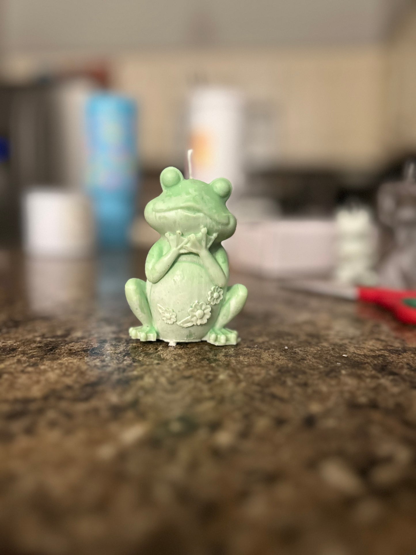 Frog with flowers on belly Candle 🐸🕯️