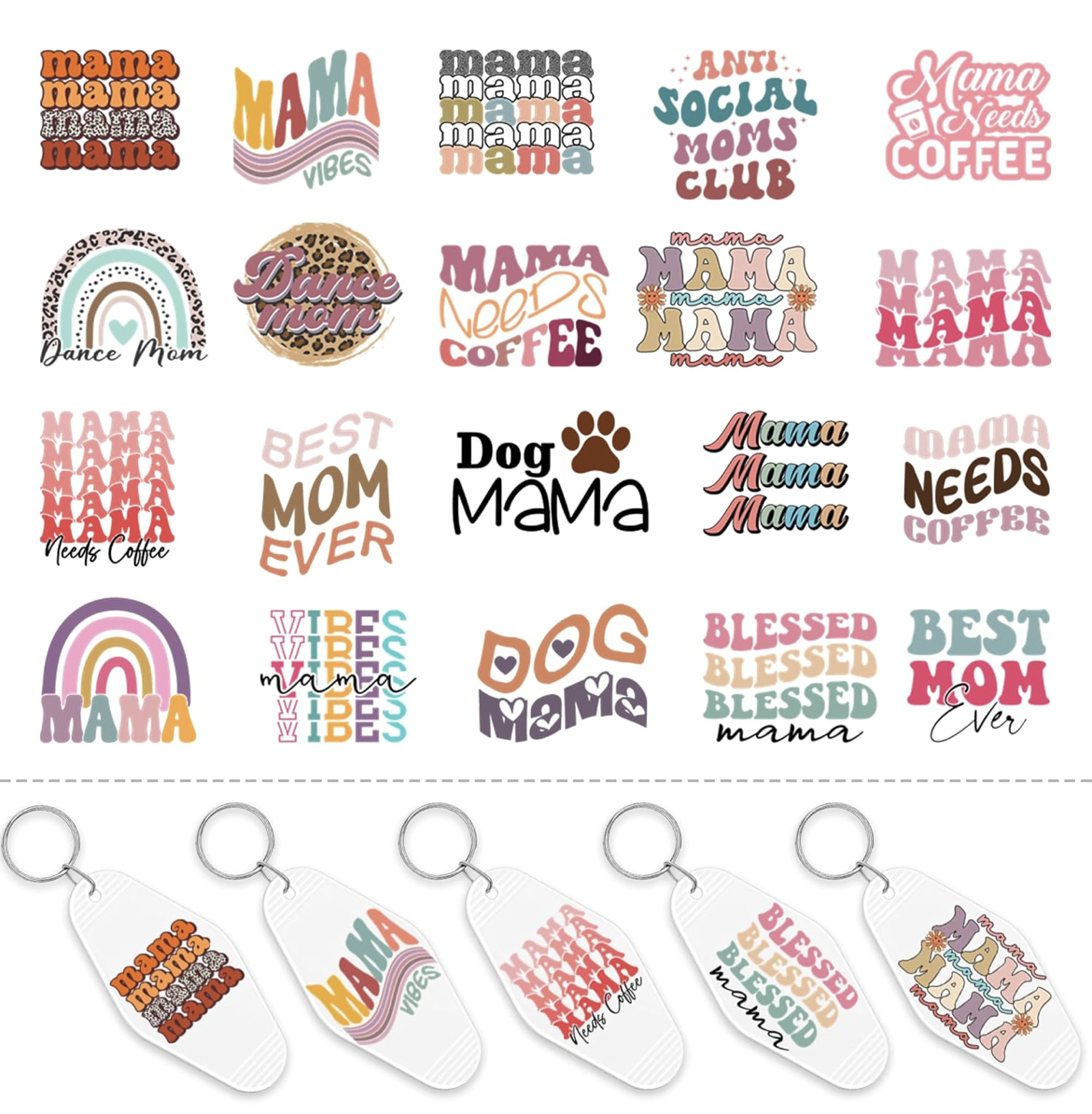 “Mama” keychain designs 💗