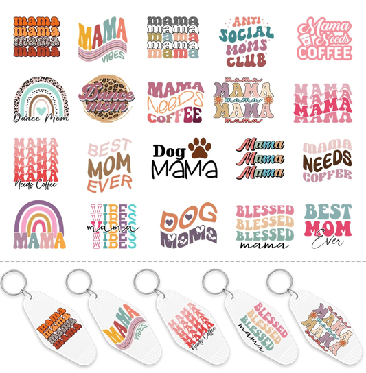 “Mama” keychain designs 💗