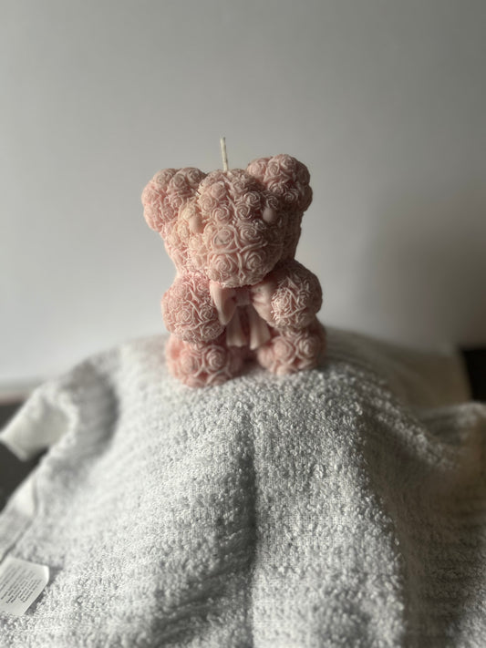 Rose Teddy Bear Candle
