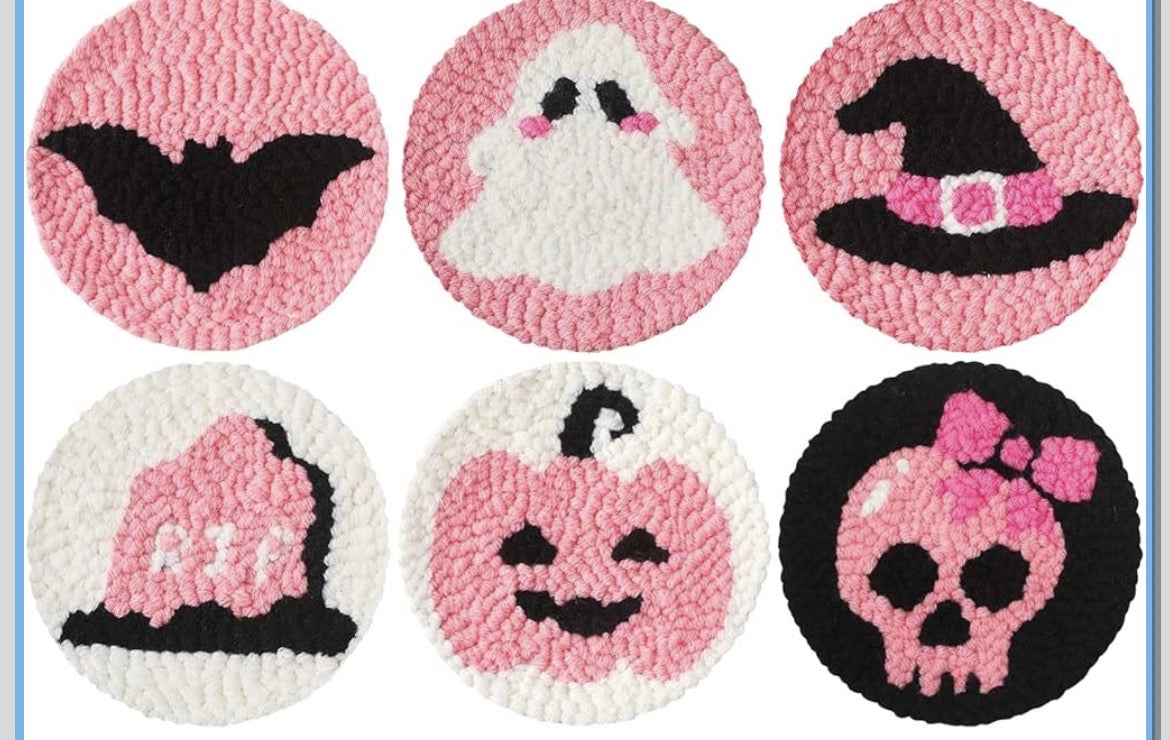 “Pink Halloween Coaster” designs 🎀👻🖤