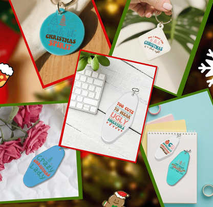 🎄 Sassy & Festive Keychains: Funny Christmas Quotes Collection