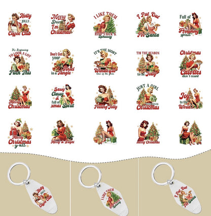 🎅🏼💋 Vintage Christmas Babe Keychain Collection 🎄✨