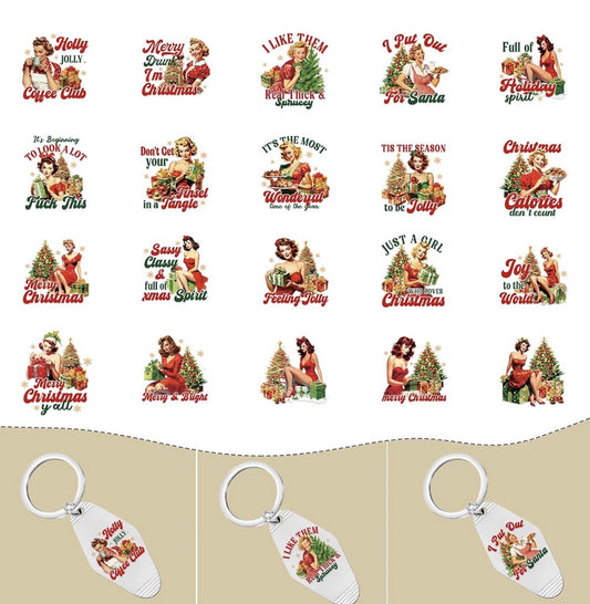 🎅🏼💋 Vintage Christmas Babe Keychain Collection 🎄✨