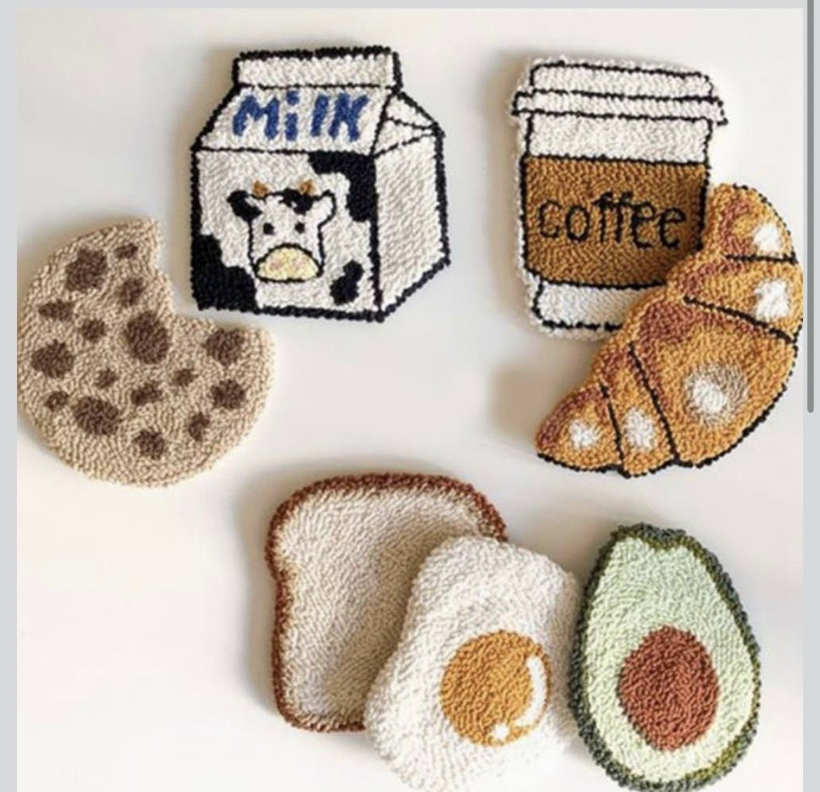 Brunch & Stitch: Breakfast Punch Needle Coasters 🥑☕🍪