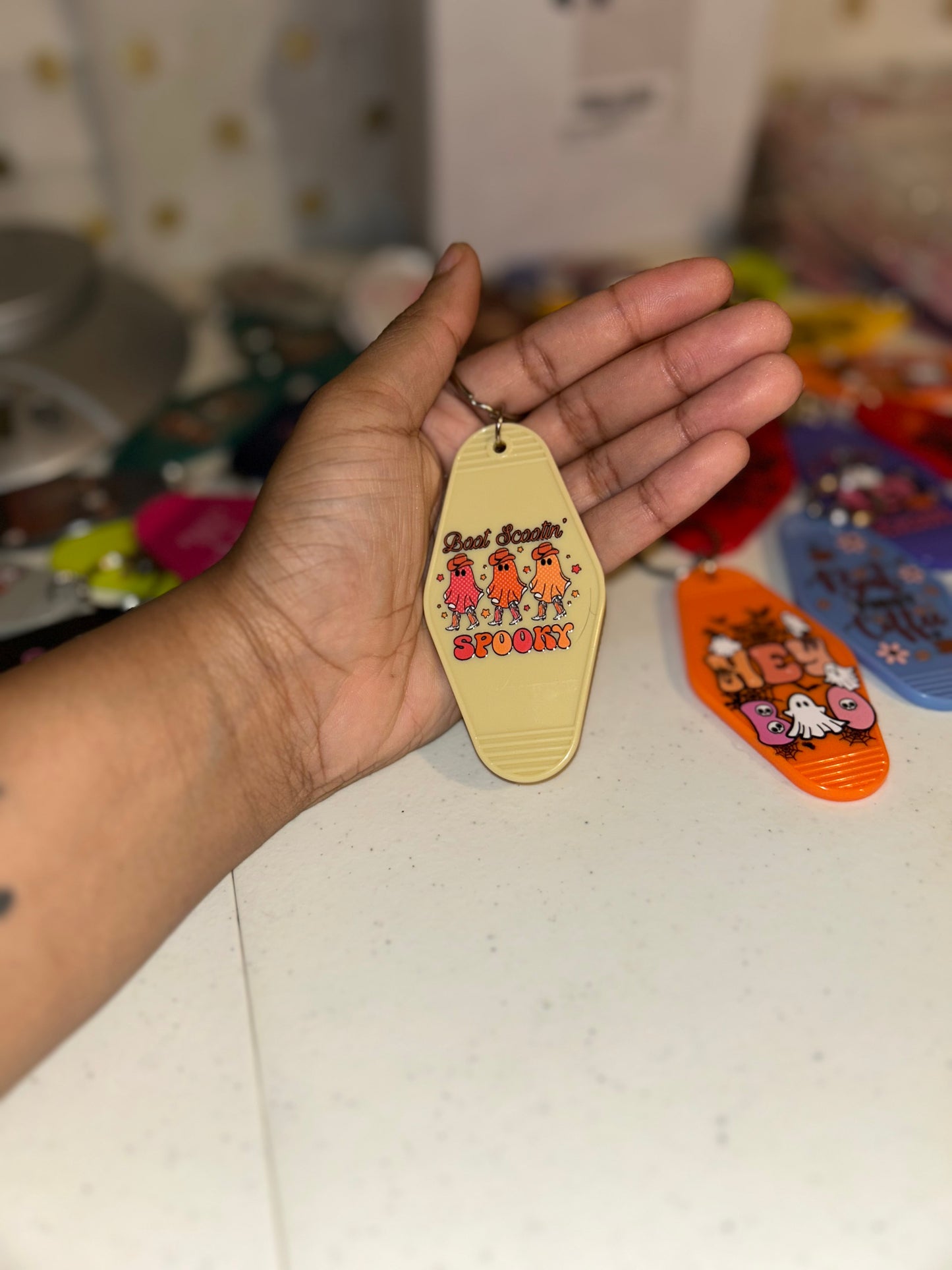 Boot Scootin’ Spooky Keychain 👻🤠