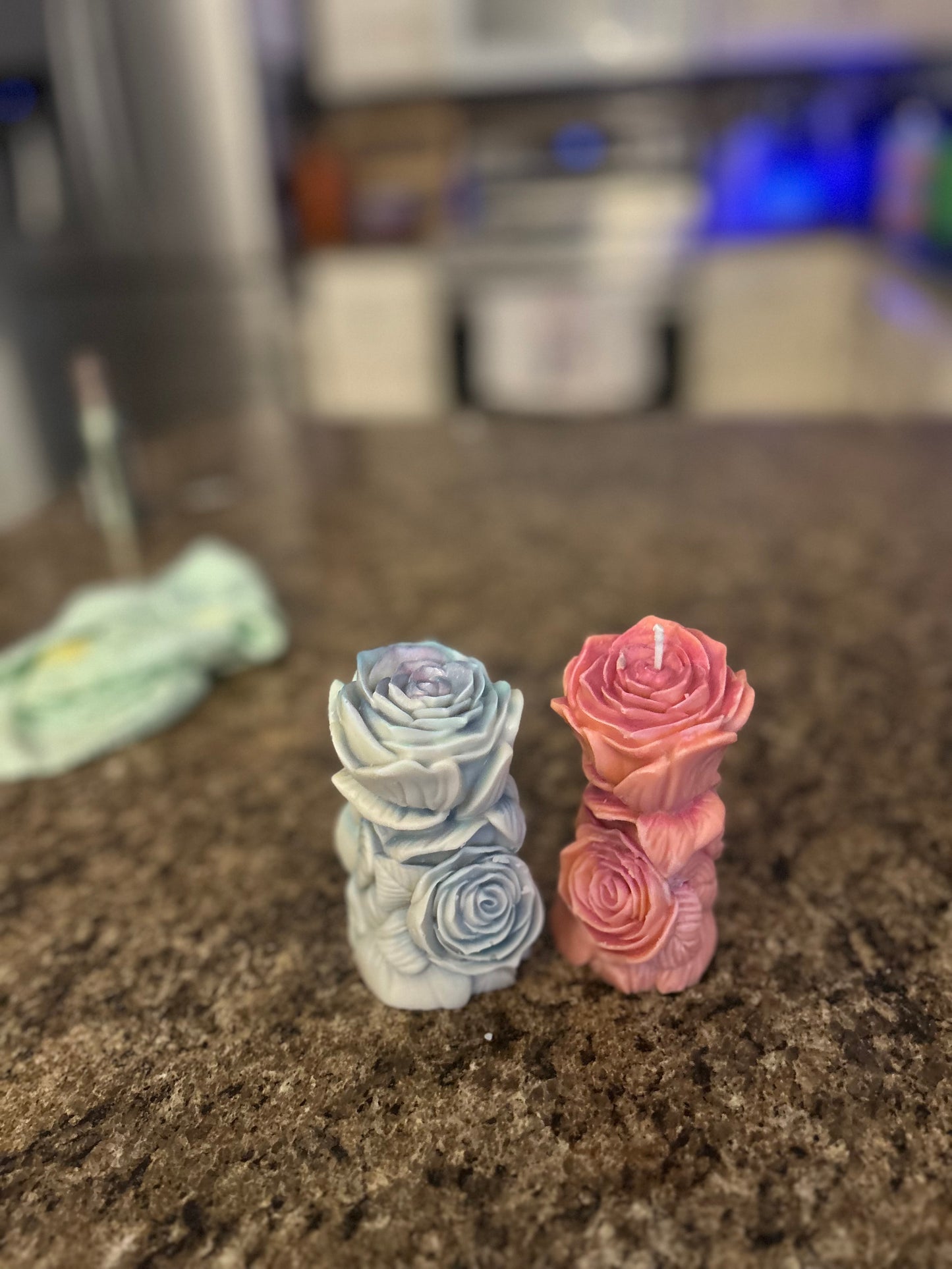Succulent rose candle 🌹🕯️