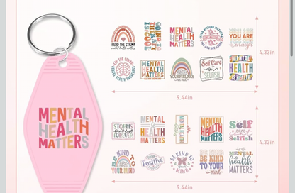 “Mental Health Matters” keychain designs 💞