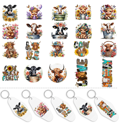 Cow Lovers Keychain Designs 🐮🤍