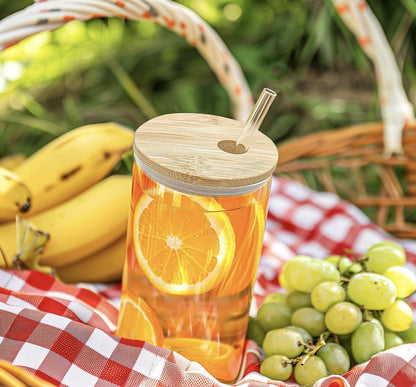 EcoSip: 20-Pack 16 oz Glass Cups with Bamboo Lids & Glass Straws 🌿🥤✨