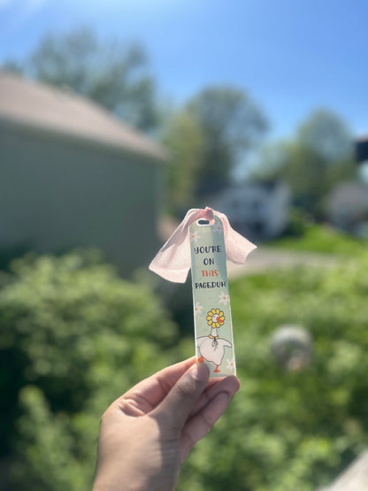 “You’re on this page” bookmark 🪿🌼