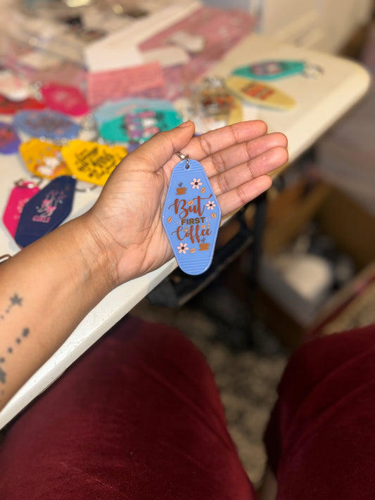 Morning Check-In: Coffee First Keychain ☕️