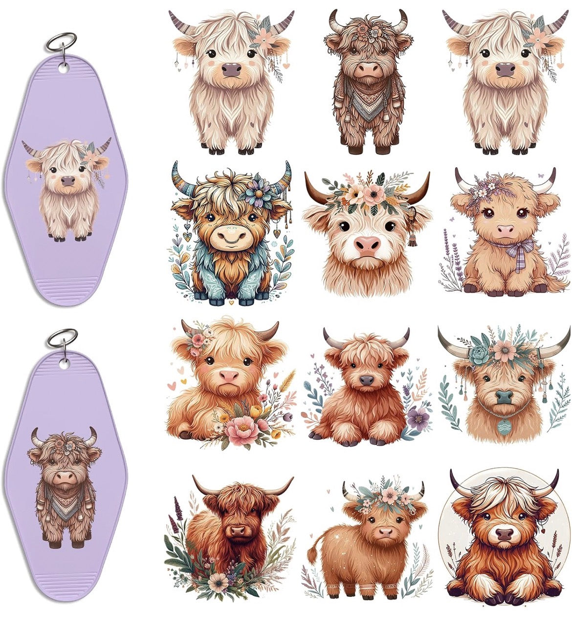 Cutie Highland Cows designs 🐮🌻💐