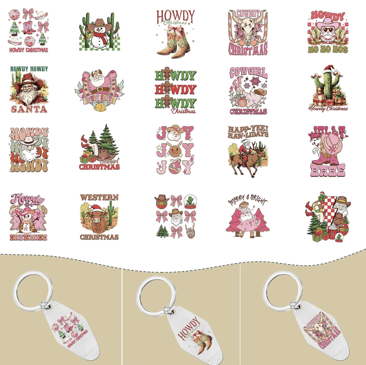 Pink Cowgirl Christmas designs 🎀🎄✨