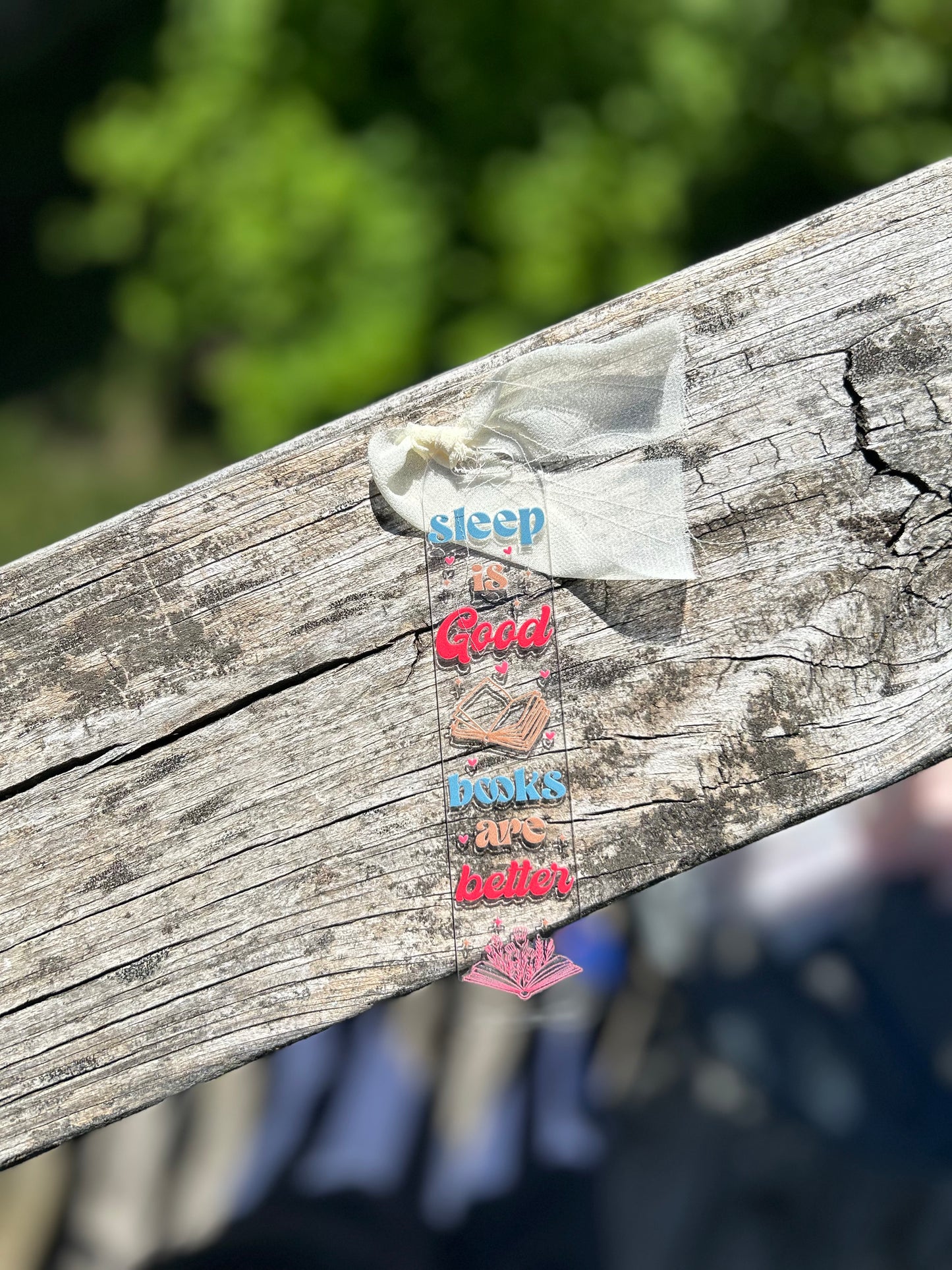 “Sleep is good, books are better” bookmark 🔖