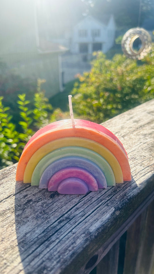 3D Geometric Rainbow Candle 🌈
