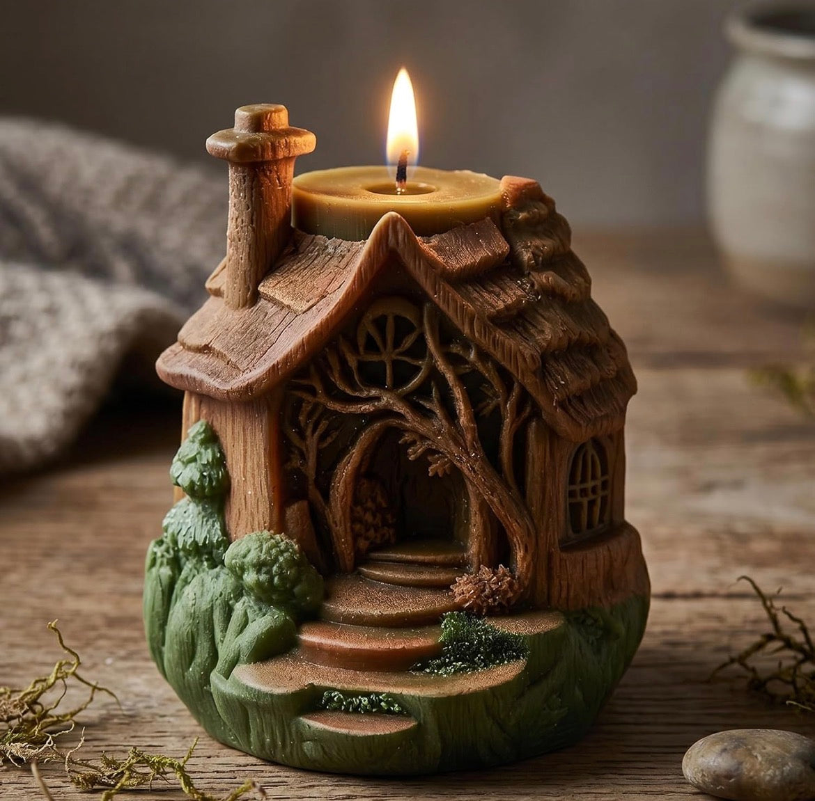 Forest cottage candle ✨🪵🕯️